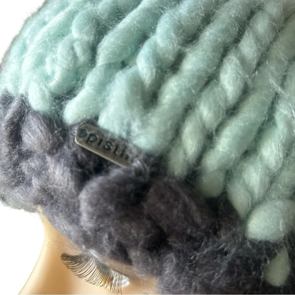 Pistil Warm Chunky Knit Beanie w Pom Pom Mint/Menthe Color NWT OS Taille Unique